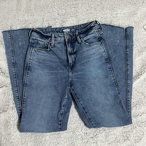 New Old Navy Extra High-Waisted Acid-Wash Flare Cut-Off Jeans